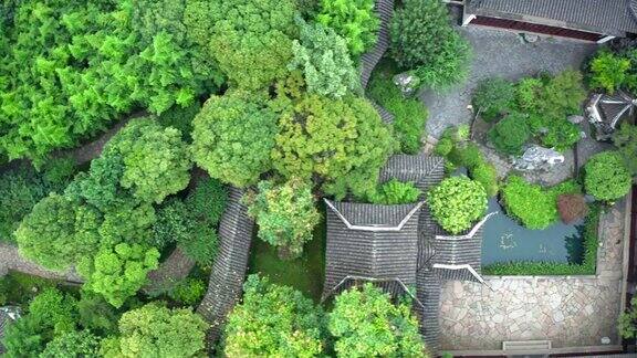 空中的古代传统园林苏州园林在中国