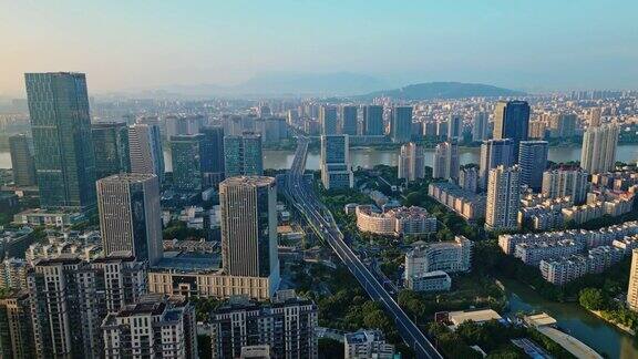 航拍福建城市风光