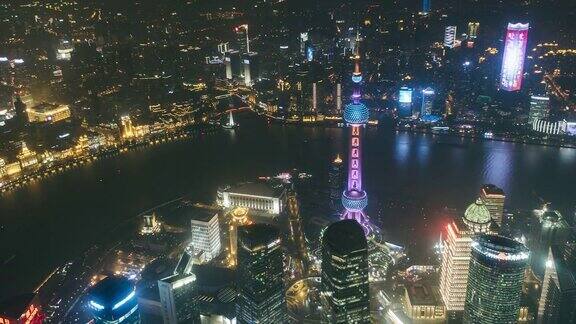 TD航拍上海夜景上海中国