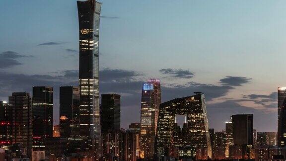 ZI鸟瞰图北京天际和市中心在黄昏北京中国