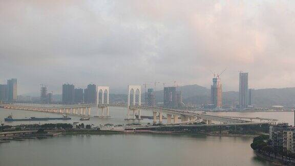 4K时光流逝:中国澳门澳门大桥地标