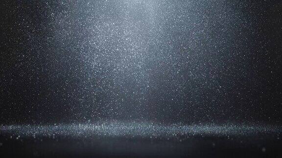 银色粒子下雨下来-可循环的背景动画-闪光雪五彩纸屑