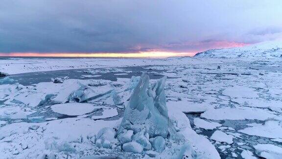 风景冰山Jokulsarlon泻湖冰岛
