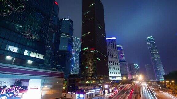 傍晚轻交通道路从香港城市4k时间间隔