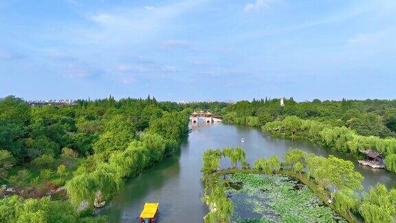 中国江苏省扬州市细长西湖风景区