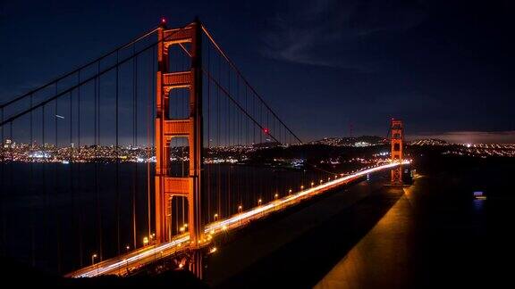 金门大桥旧金山夜时光流逝