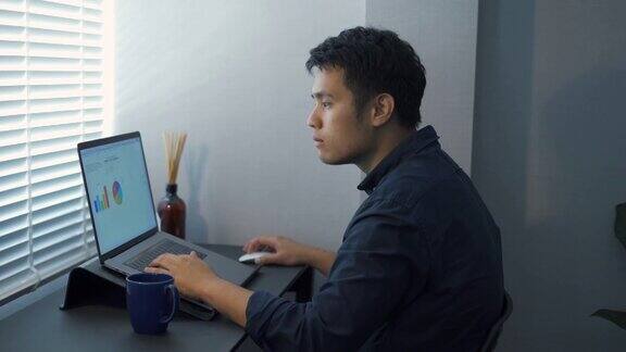 亚洲人用笔记本电脑工作
