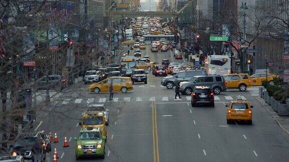 人群交通纽约曼哈顿42号大街