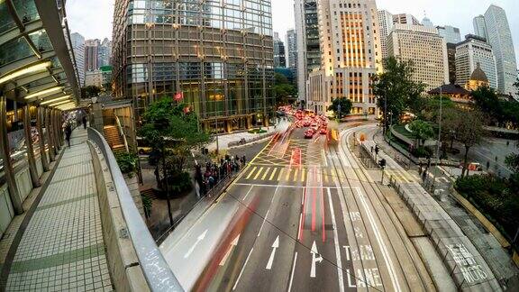 香港市中心商业区的交通状况