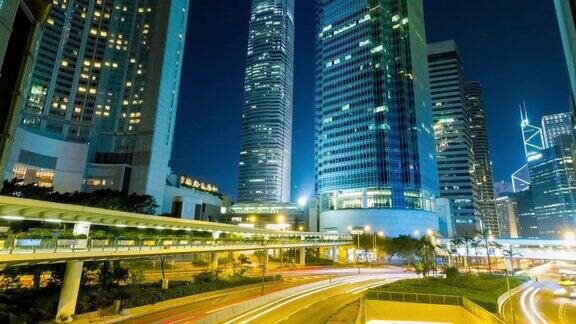 4K时间推移:香港夜景的时间推移