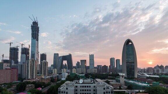 ZIDowntownBeijingatSunset北京中国