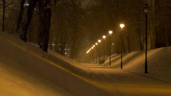 晚上下雪巷