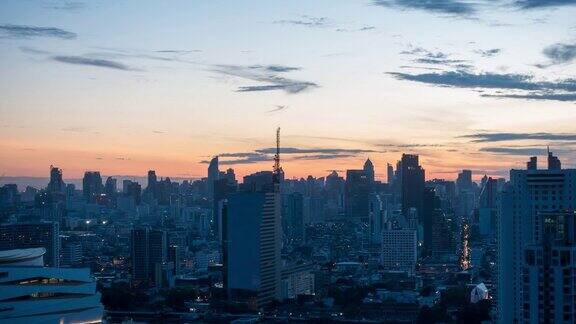 现代建筑曼谷城市在日出