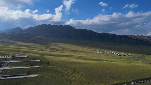 航拍新疆塞拉姆湖美景