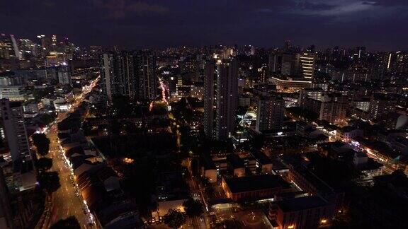 延时广角航拍新加坡夜景