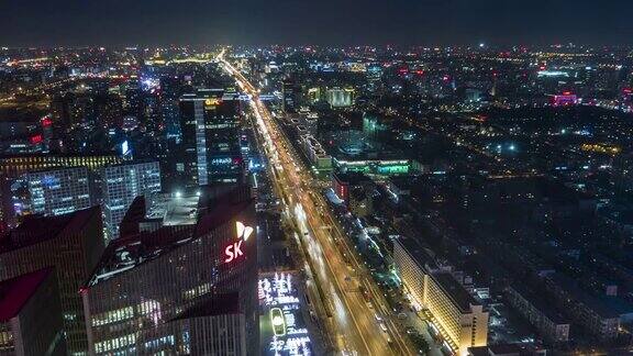 长安街夜间城市交通北京中国