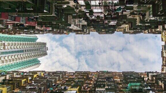 4K时间推移:俯视图香港城市建筑