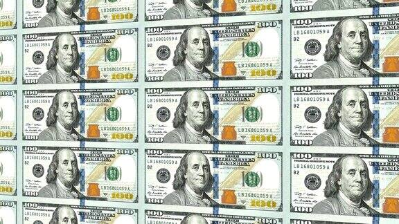 新100美元钞票的距离3d透视