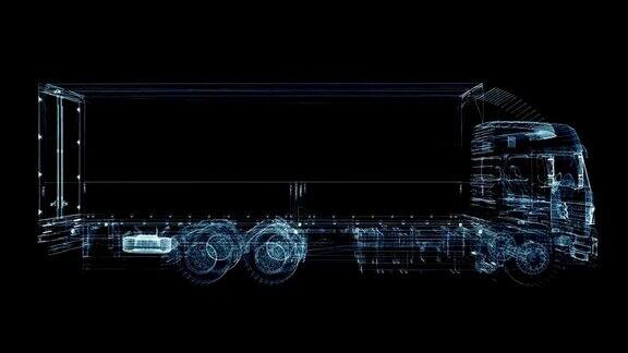 概念卡车3D插图视频