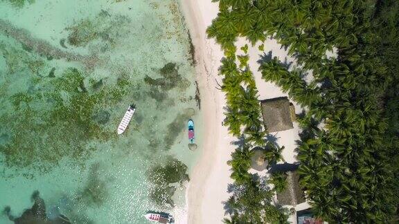 空中俯瞰蓬塔卡纳海滩多米尼加共和国暑假