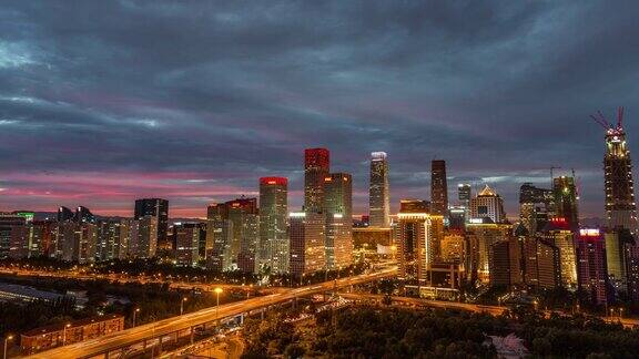 高视角北京从夜晚到白天的过渡北京中国