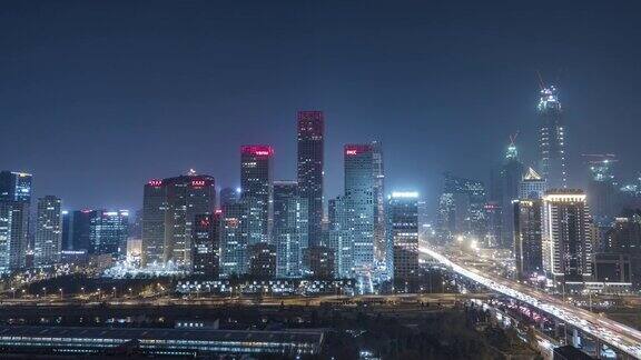 ZOBeijingCentralBusinessDistrictatNight北京中国