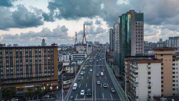 上海杨浦大桥鸟瞰图与摄影