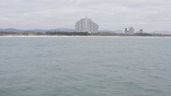 鸟瞰厦门的海滩面对中国的大海福建中国