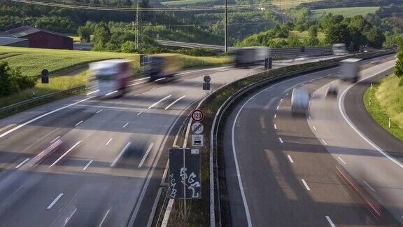 德国A3高速公路交通堵塞-时间流逝