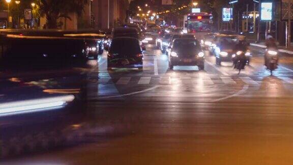 4K时间间隔:曼谷城市夜间交通状况