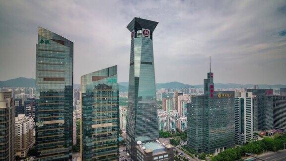 中国深圳天光屋顶顶镜窗建筑全景4k时间流逝