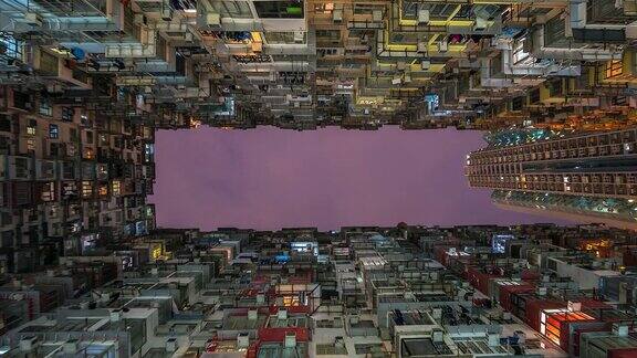 4k时光流逝香港的老公寓大楼