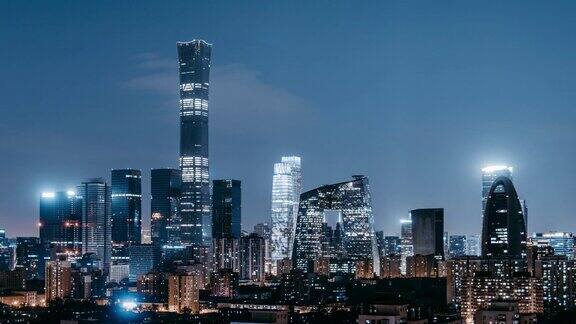 TD鸟瞰图北京和市中心在晚上北京中国
