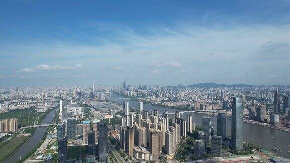 中国广州琶洲的俯视图