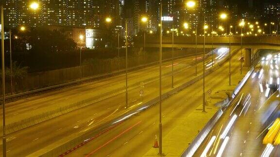 香港街道夜间驾驶