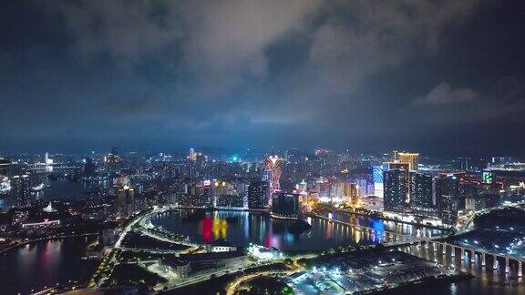 澳门夜景鸟瞰图