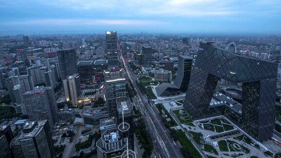 夜深北京中央商务区建筑中国城市景观