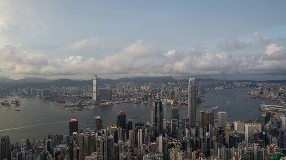 日落魔术时间推移视频香港从维多利亚山顶