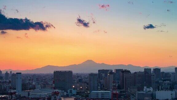 4K时光流逝:东京与富士山东京日本