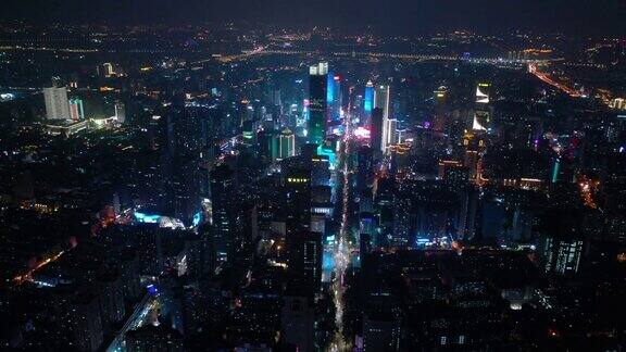 夜光南京市景市区航拍全景4k中国