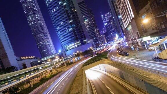 4K时间推移:香港夜景的时间推移