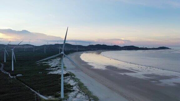 海滩上的风电场