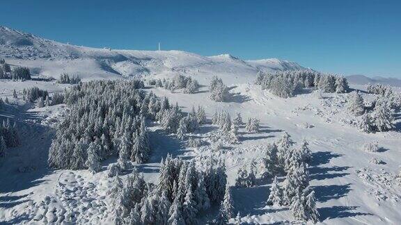 保加利亚维托沙山的冬季鸟瞰图