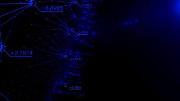 飞到抽象的数据和连接在网络空间与随机数商业和金融概念技术背景