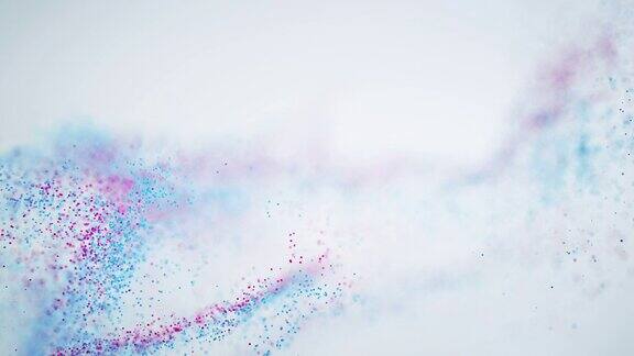4k抽象粒子波背景-多色创意-美丽的彩色粉环