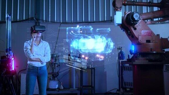 工程机器引擎虚拟现实增强现实控制技术智能工厂工业4.0自动化机器机器人手臂控制未来产业理念