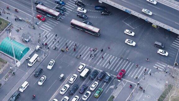 MSHAPAN鸟瞰图斑马和行人十字路口北京中国