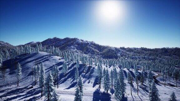 冬季阿尔卑斯山的壮丽景色