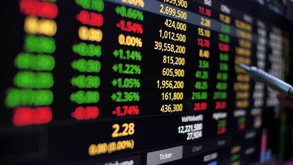 商人分析股票市场数据进行交易