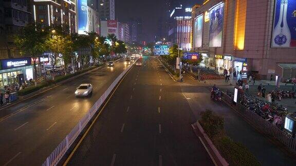 夜光南京市区交通步行桥全景4k中国